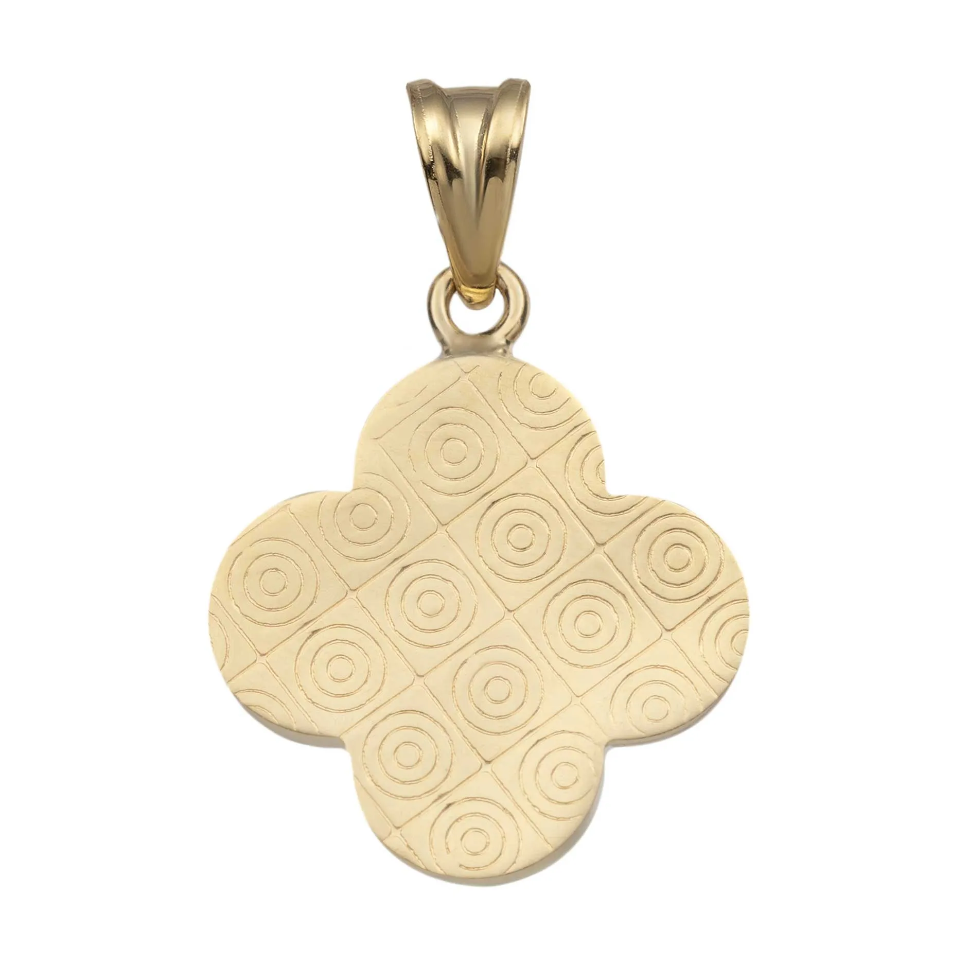 1 1/4" Four-Leaf Clover Pendant 10K Yellow Gold