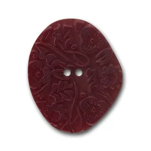 1 1/8" Maroon Flora Plastic Button