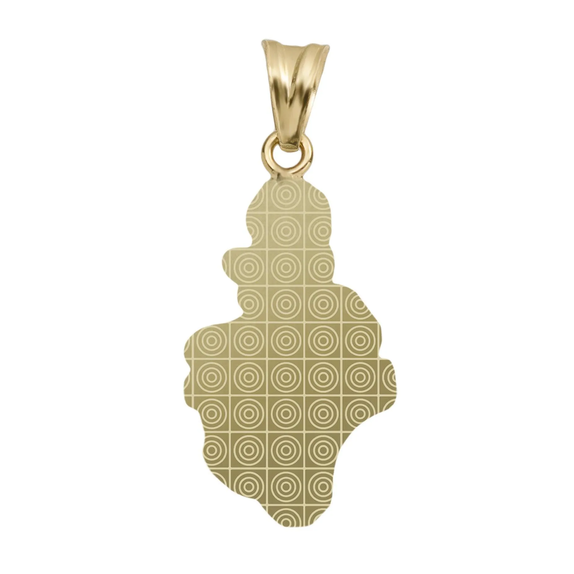 1 3/8" Nugget Charm Pendant 10K Yellow Gold
