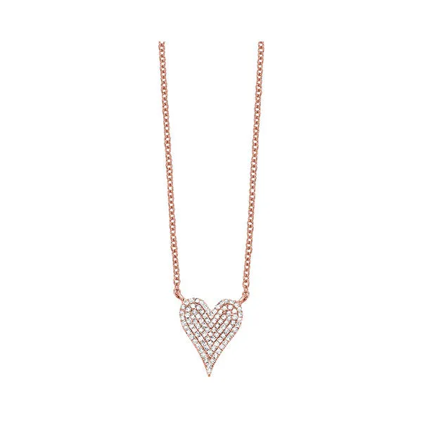 10KT Pink Gold & Diamond Stunning Neckwear Pendant  - 1/5 ctw