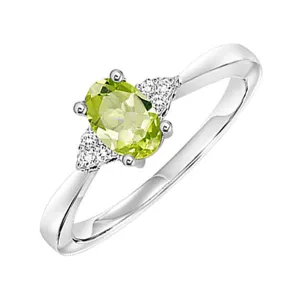 10KT White Gold & Diamond Classic Book 10K Birthstone Ensembles Fashion Ring  - 1/10 ctw