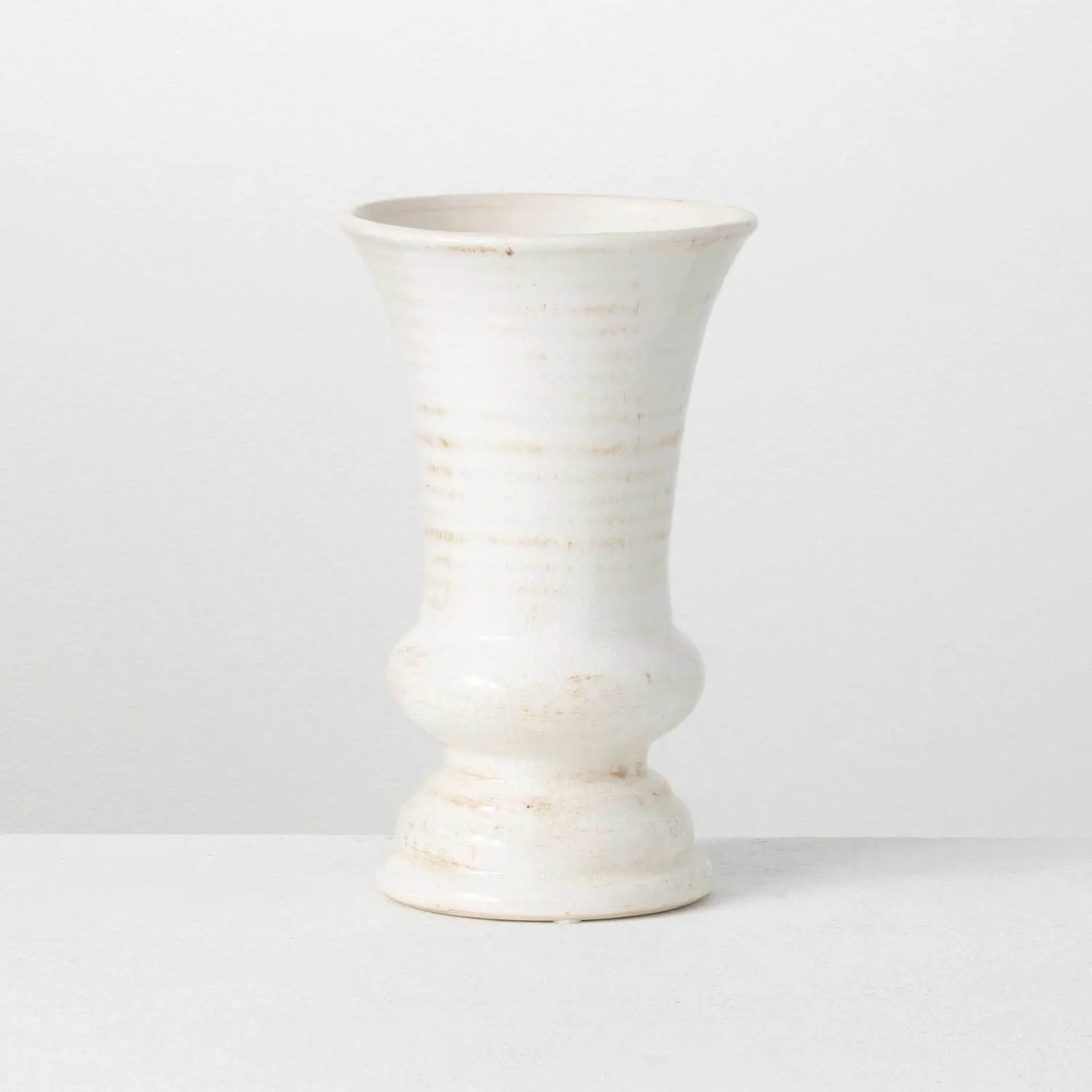 10" White Ceramic Farmhouse Urn