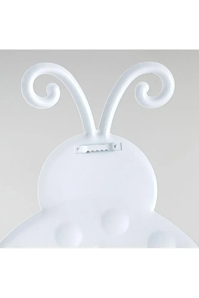 12" Metal Embossed Ladybug Hanger: Plaid Check
