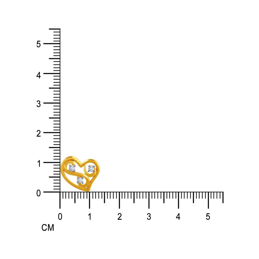 14k Heart Shaped Kalka  Gold Earrings