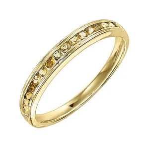 14KT Yellow Gold & Diamond Classic Book Stackable Fashion Ring - 1/4 cts