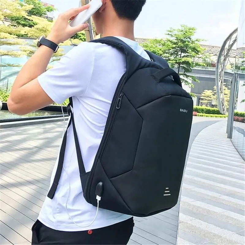 16 Inch Anti Theft Laptop Notebook Backpack Bag Travel Bag With USB Charging Port