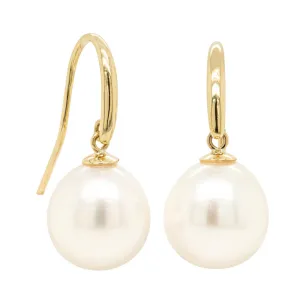 18ct Yellow Gold South Sea Pearl Drop Earrings