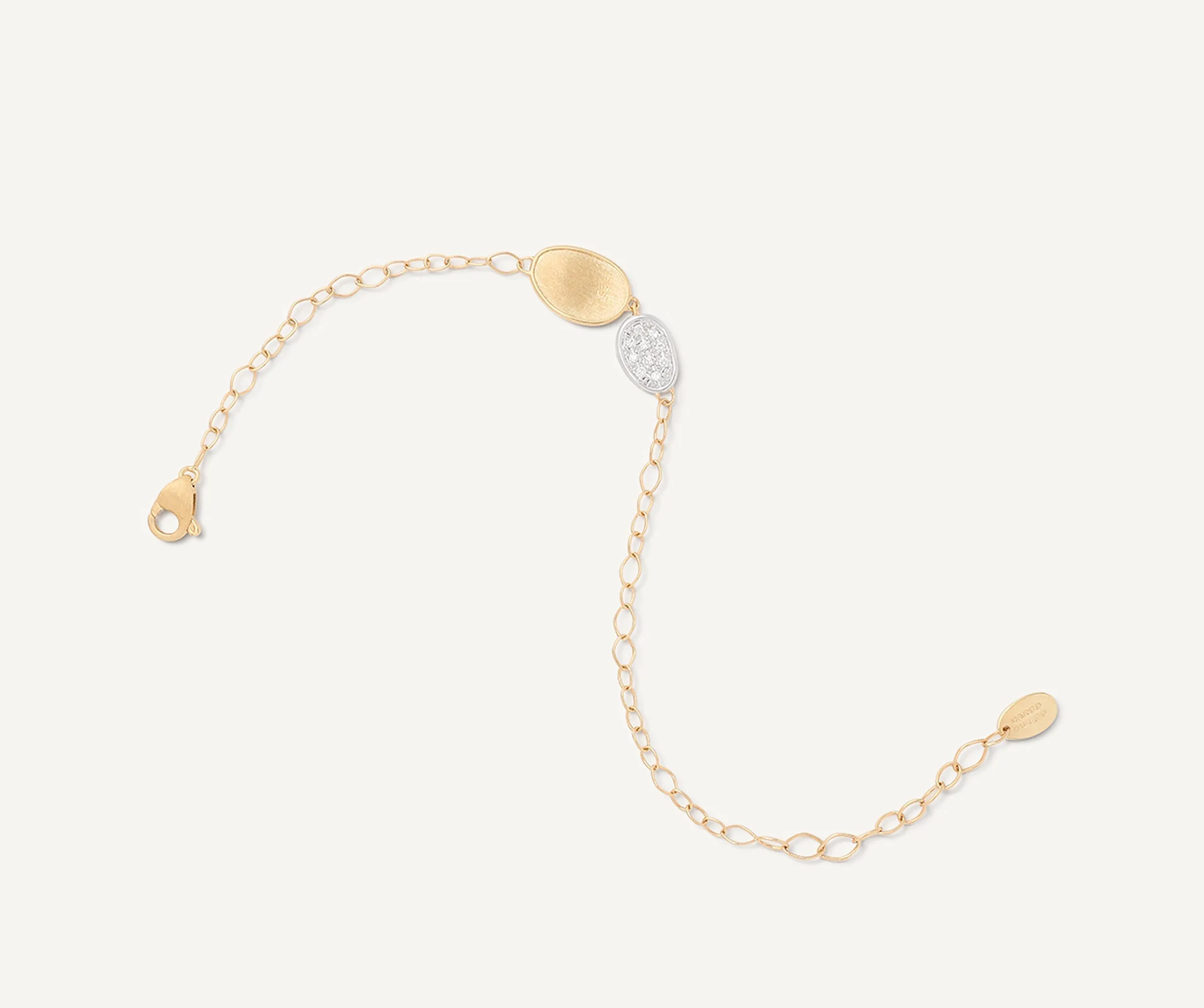 18K Yellow Gold Bracelet with Mini-Pavé Station