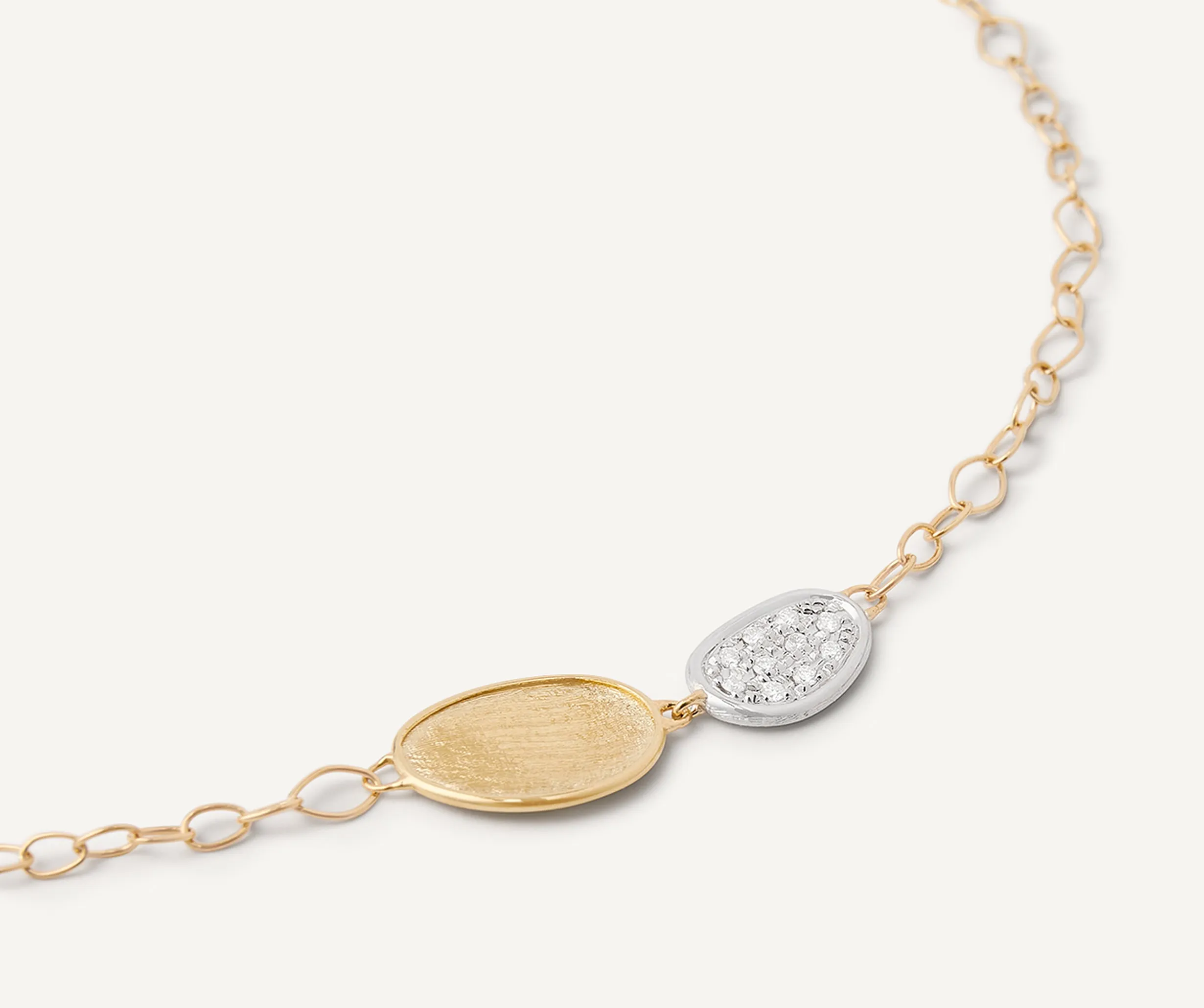18K Yellow Gold Bracelet with Mini-Pavé Station
