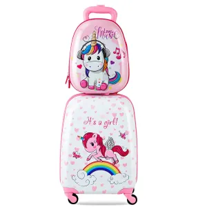 2PC Kids 12'' Backpack & 16'' Rolling Suitcase Set