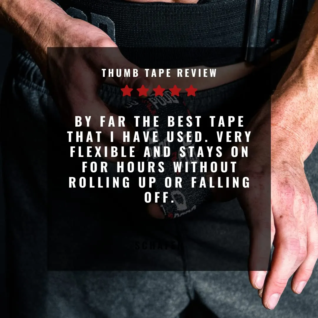 2POOD Lift Heavy Thumb Tape 3-Pack | Premium Adhesive Tape for Weightlifters | Easy Stretch & Flexible for Non-Slip Lifting (Black) Black 3 Count (Pack of 1)
