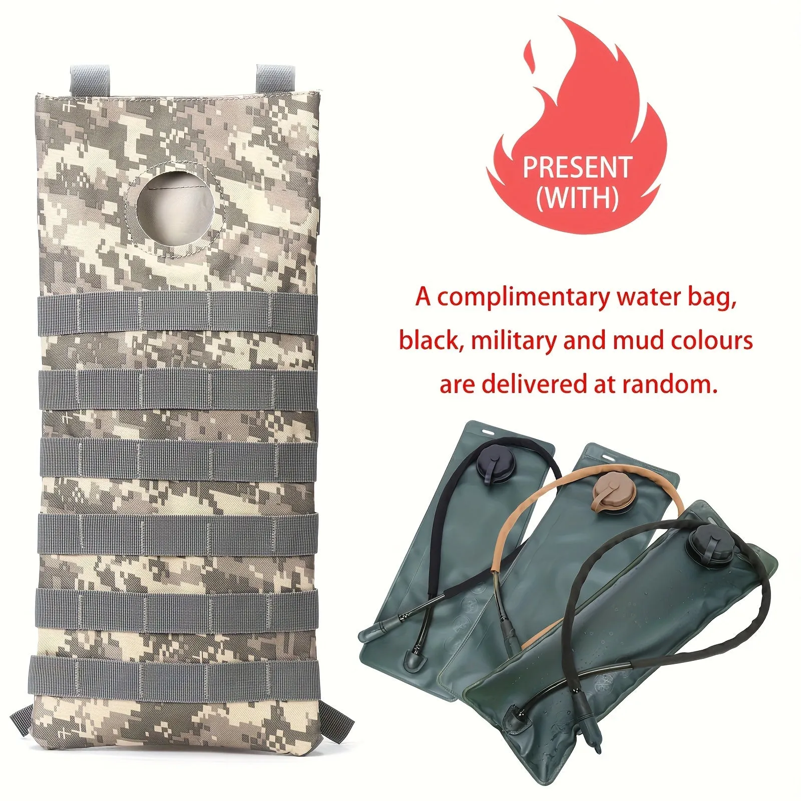 3L Cycling Water Bag, Outdoor Hydration Bladder For Outdoor Camping Hiking - TJR5A6F