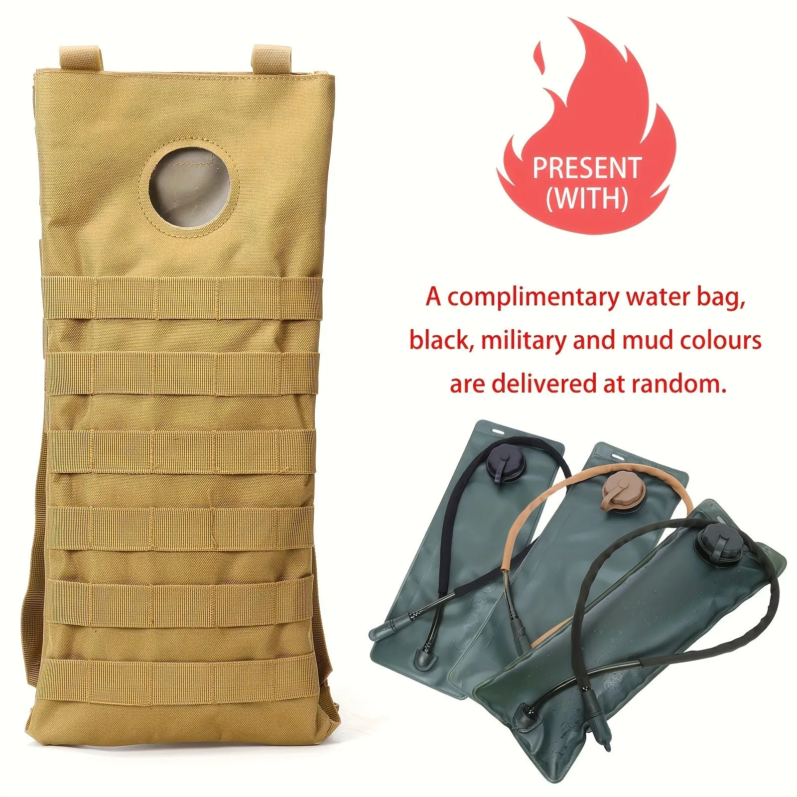 3L Cycling Water Bag, Outdoor Hydration Bladder For Outdoor Camping Hiking - TJR5A6F