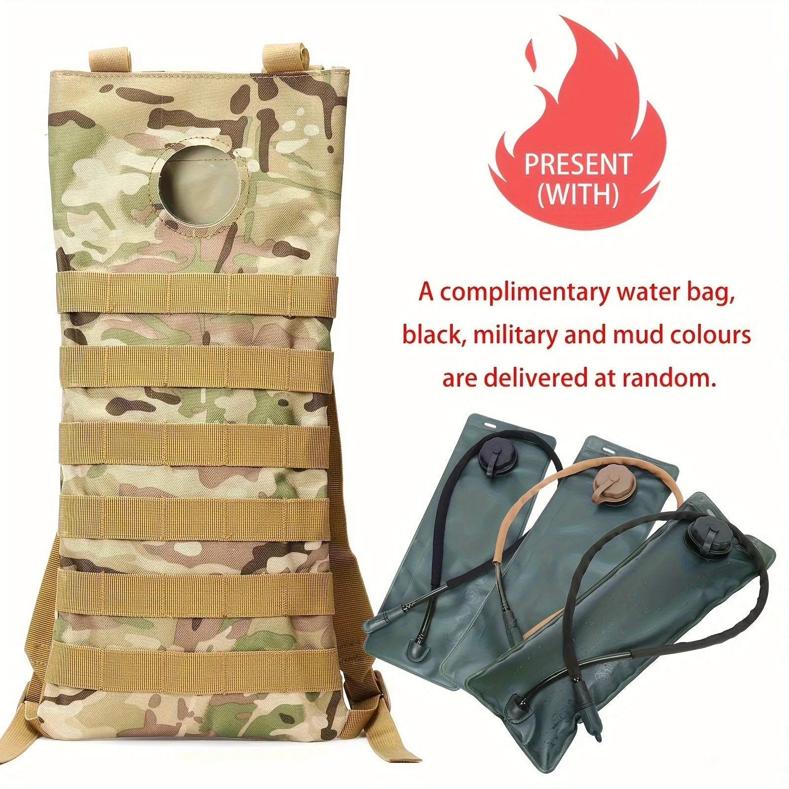 3L Cycling Water Bag, Outdoor Hydration Bladder For Outdoor Camping Hiking - TJR5A6F