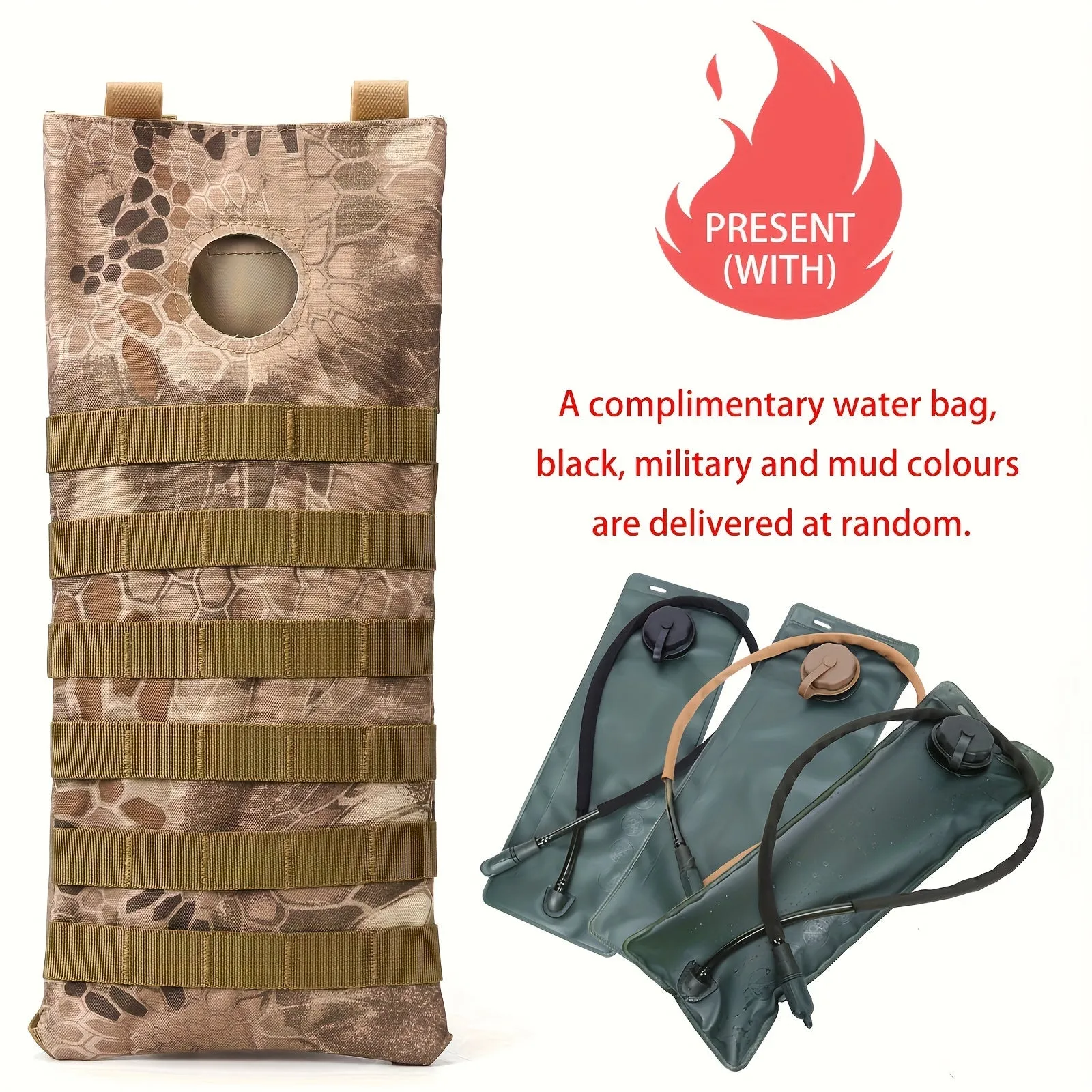 3L Cycling Water Bag, Outdoor Hydration Bladder For Outdoor Camping Hiking - TJR5A6F