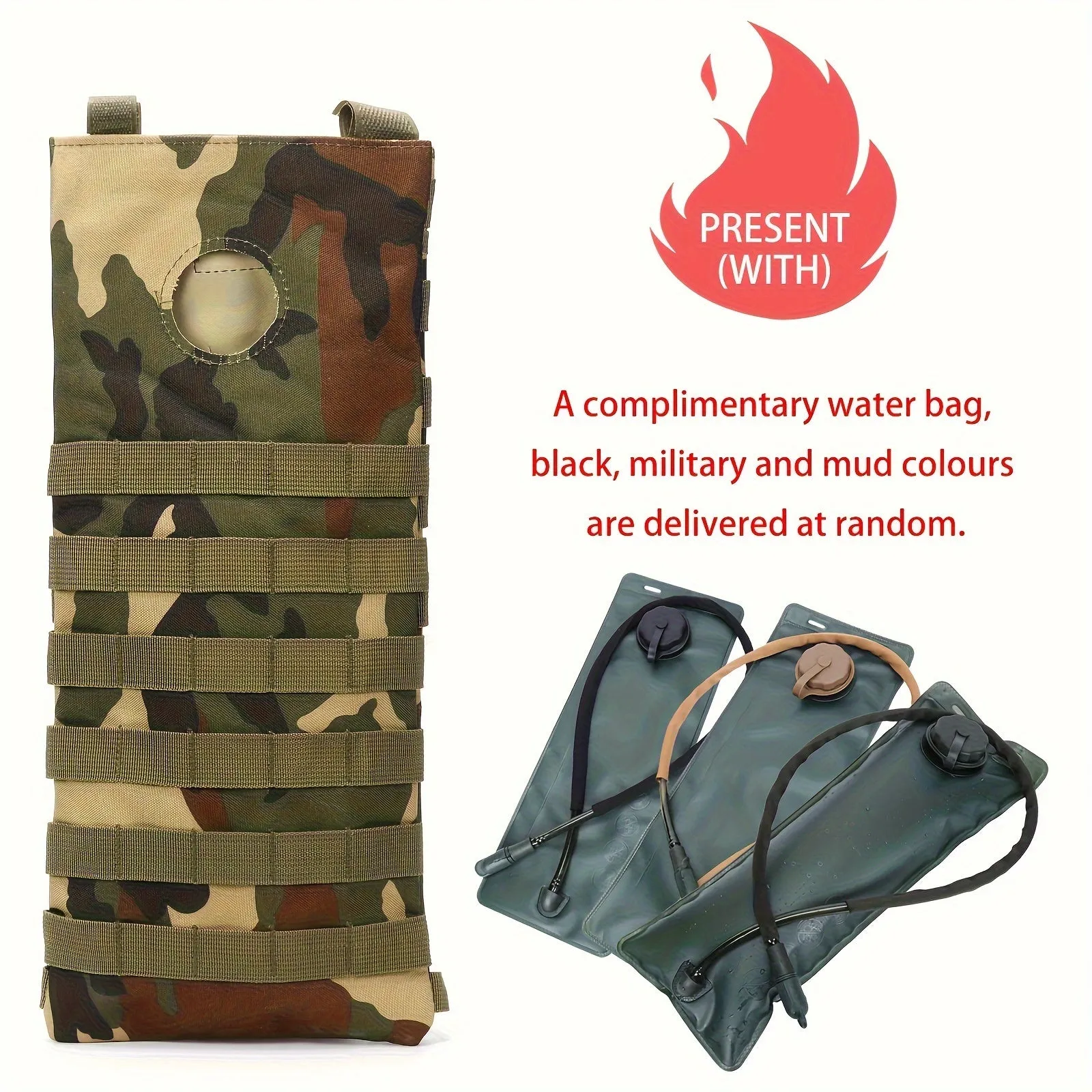 3L Cycling Water Bag, Outdoor Hydration Bladder For Outdoor Camping Hiking - TJR5A6F