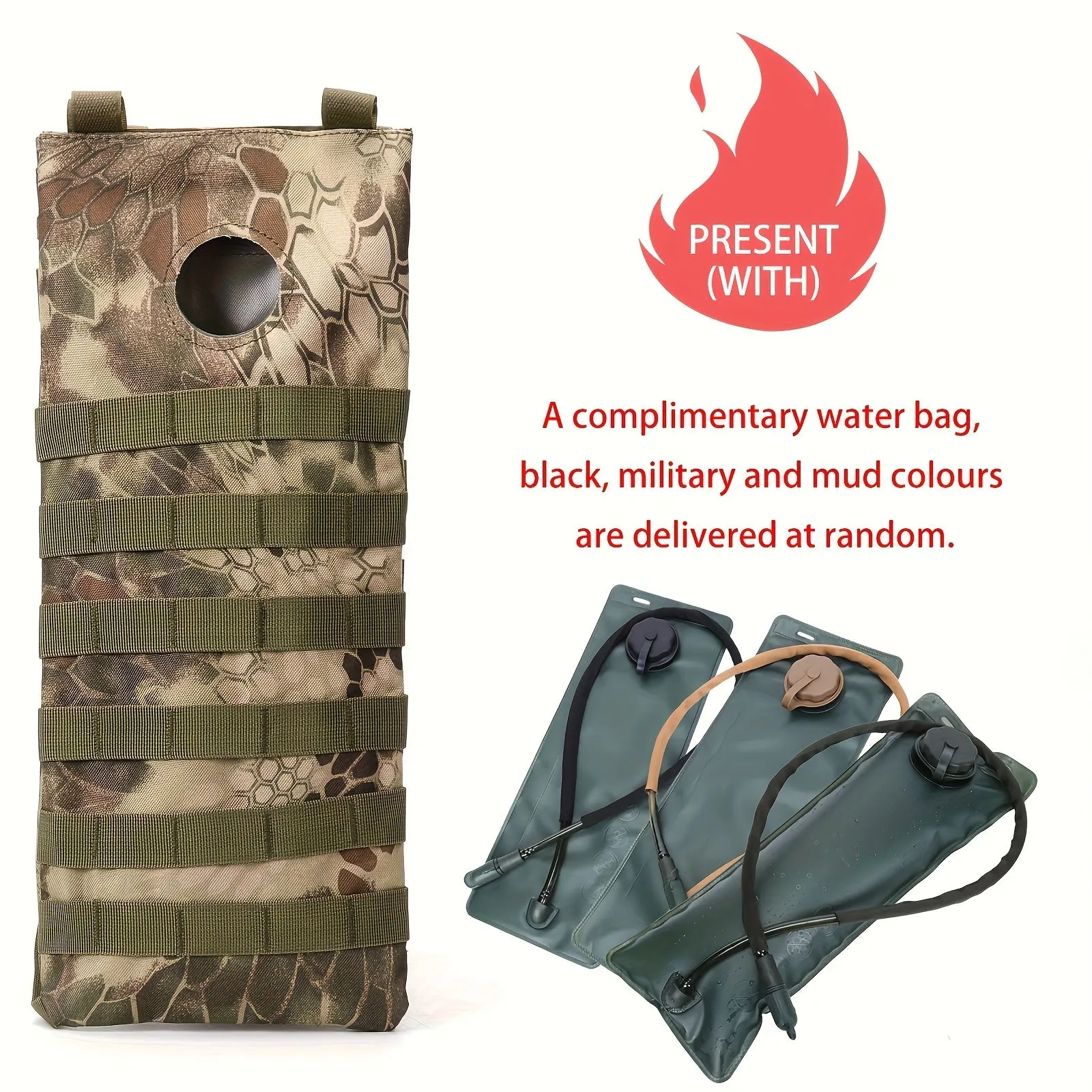 3L Cycling Water Bag, Outdoor Hydration Bladder For Outdoor Camping Hiking - TJR5A6F