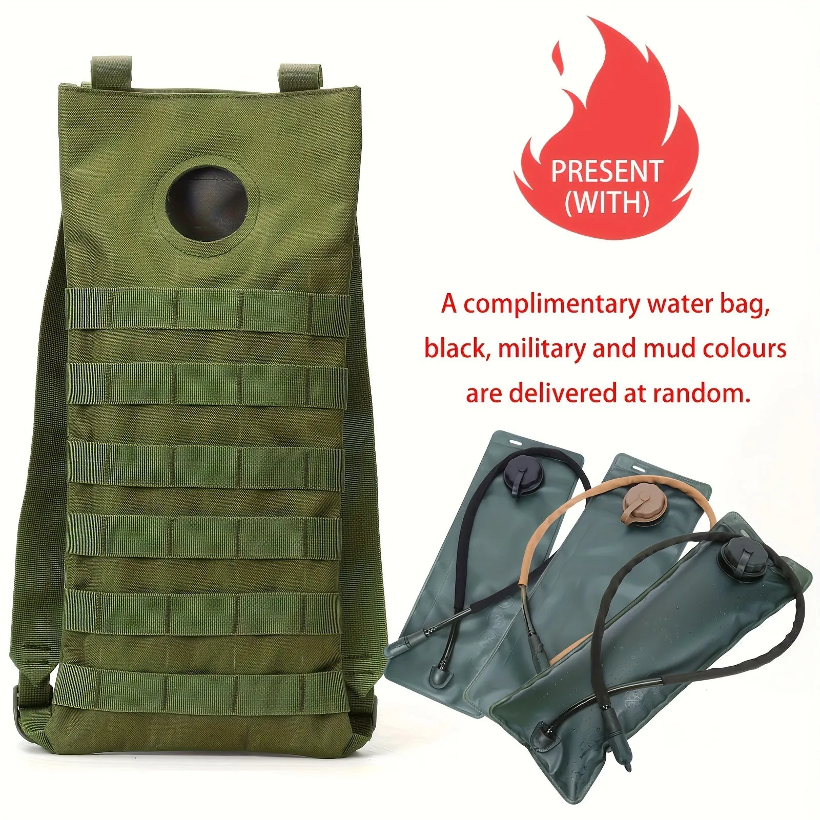 3L Cycling Water Bag, Outdoor Hydration Bladder For Outdoor Camping Hiking - TJR5A6F