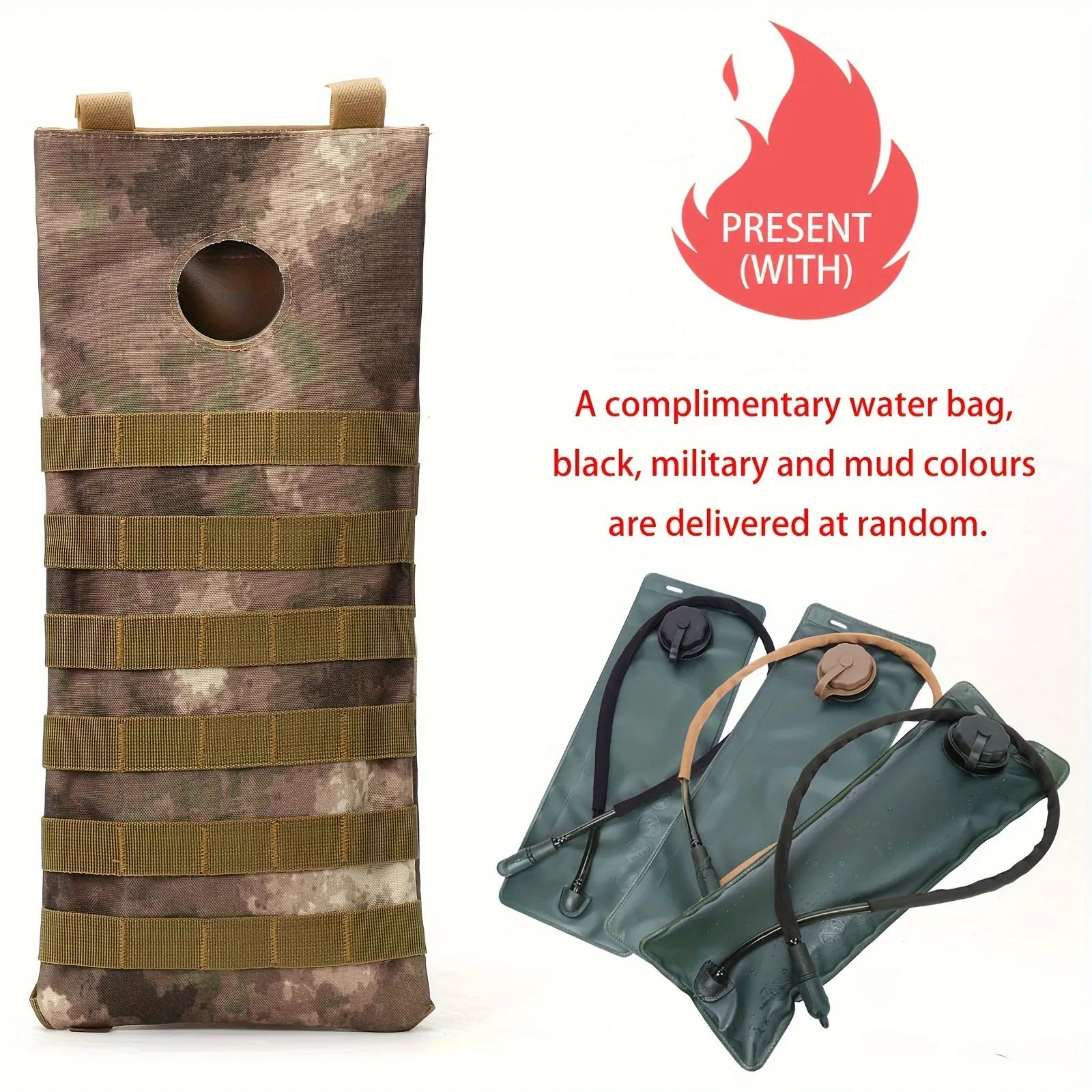 3L Cycling Water Bag, Outdoor Hydration Bladder For Outdoor Camping Hiking - TJR5A6F