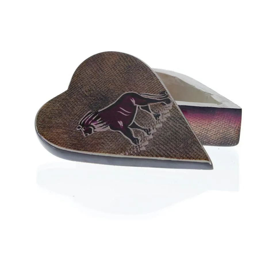 42. Handpainted Heart Shaped Jewelry Box