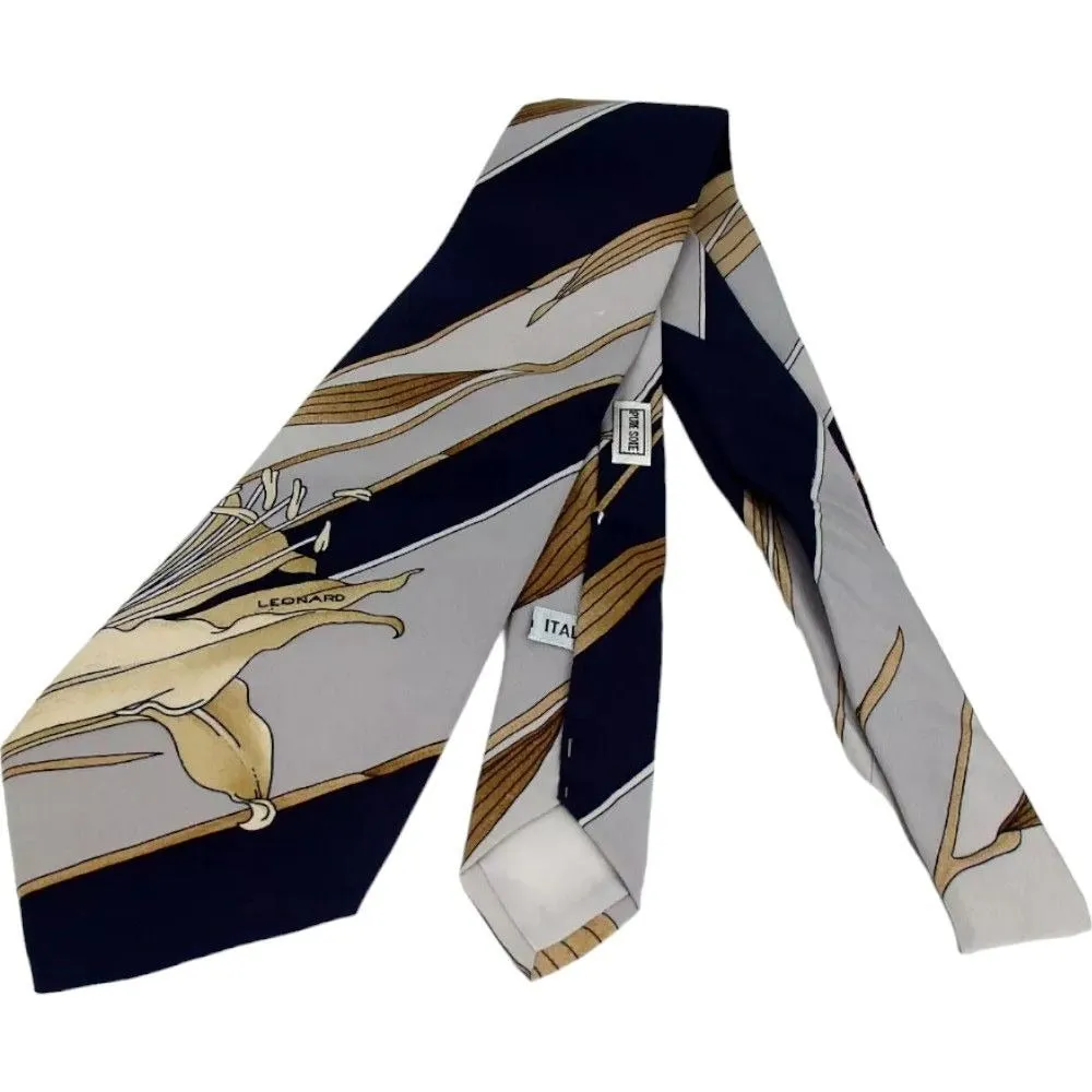 637137AG (S1) Leonard Tie Navy Blue Silk
