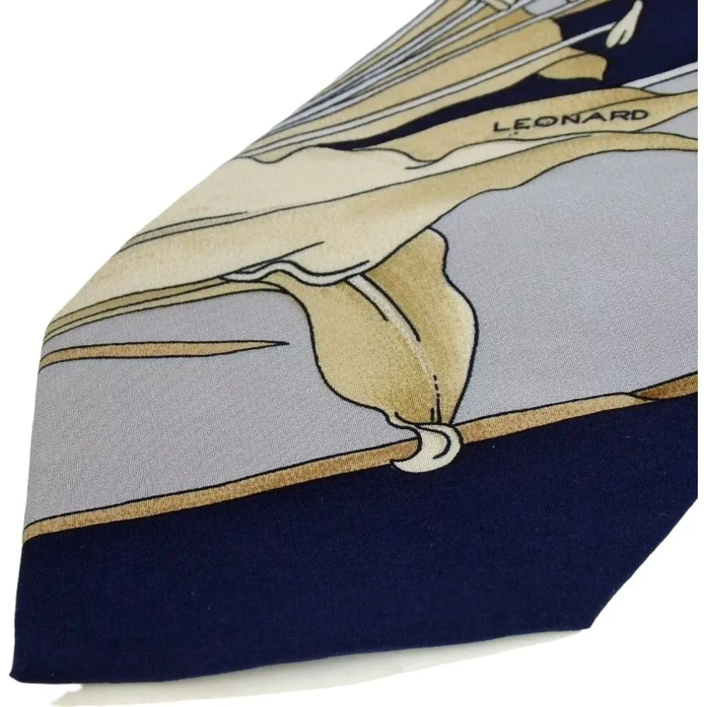 637137AG (S1) Leonard Tie Navy Blue Silk