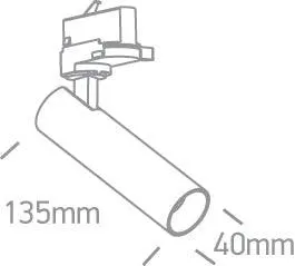 65108T COB LED 8W WW TRACK SPOT 36deg 230V DIMMABLE