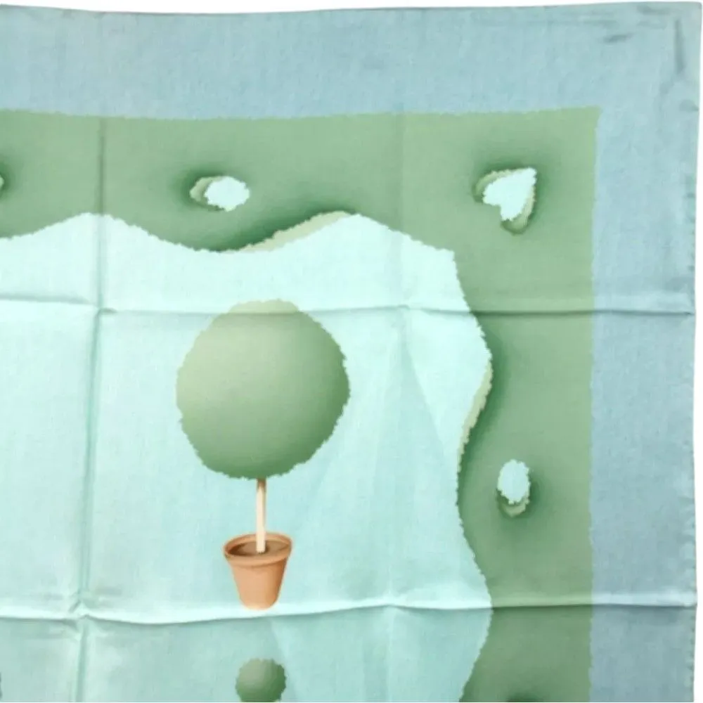 703170AS (S2) Bvlgari Scarf Green Silk