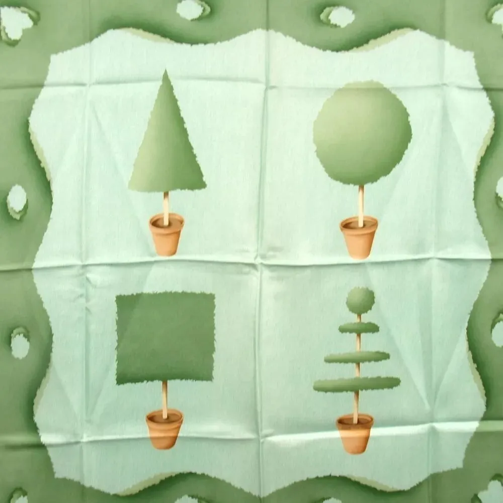 703170AS (S2) Bvlgari Scarf Green Silk