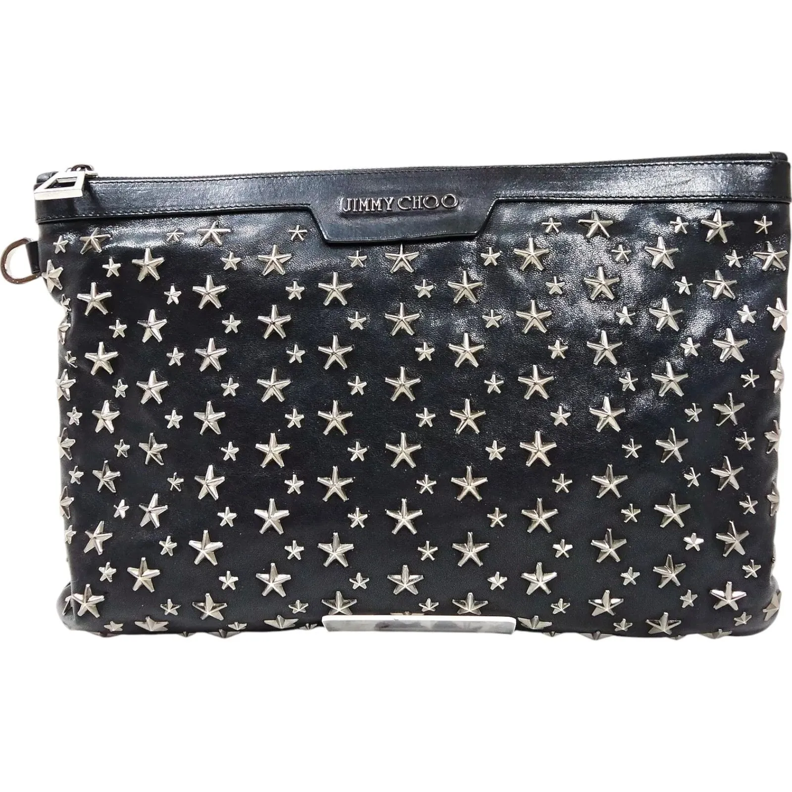 766227BA (L3) Jimmy Choo Clutch Bag Black Leather