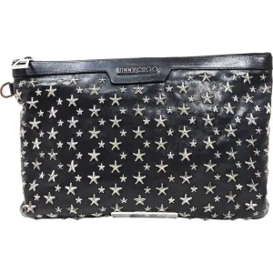 766227BA (L3) Jimmy Choo Clutch Bag Black Leather