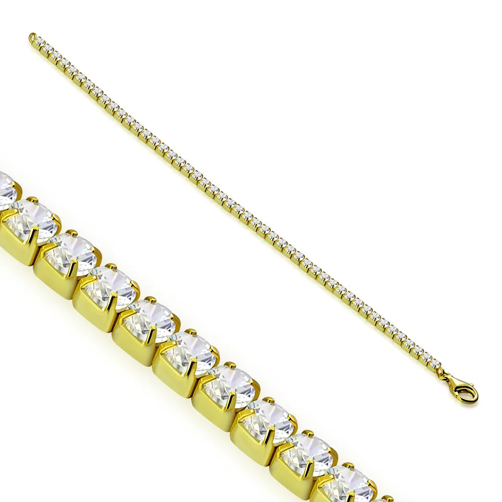 925 Sterling Silver Cubic Zirconia Tennis Bracelet, 7.5"