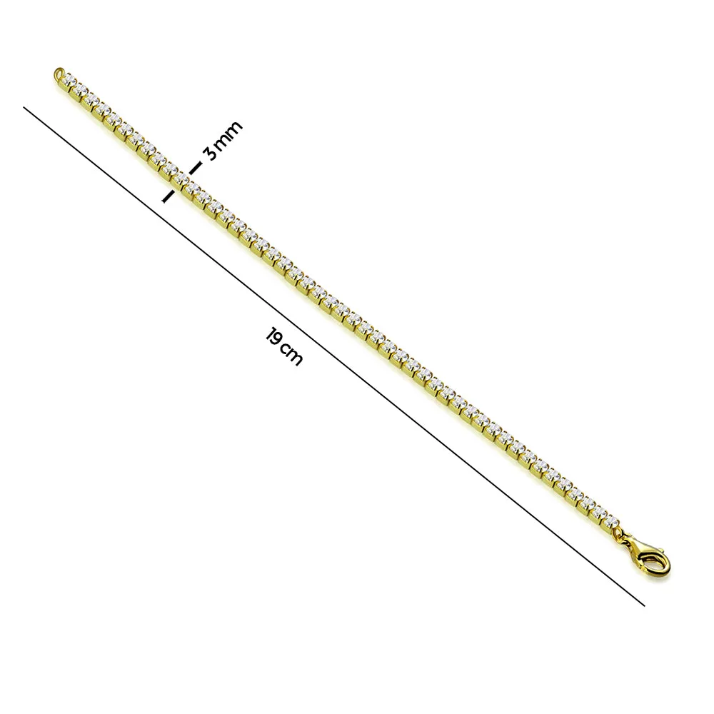925 Sterling Silver Cubic Zirconia Tennis Bracelet, 7.5"