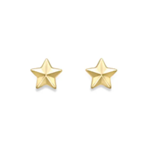 9ct Yellow Gold Star Stud Earrings