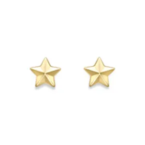9ct Yellow Gold Star Stud Earrings
