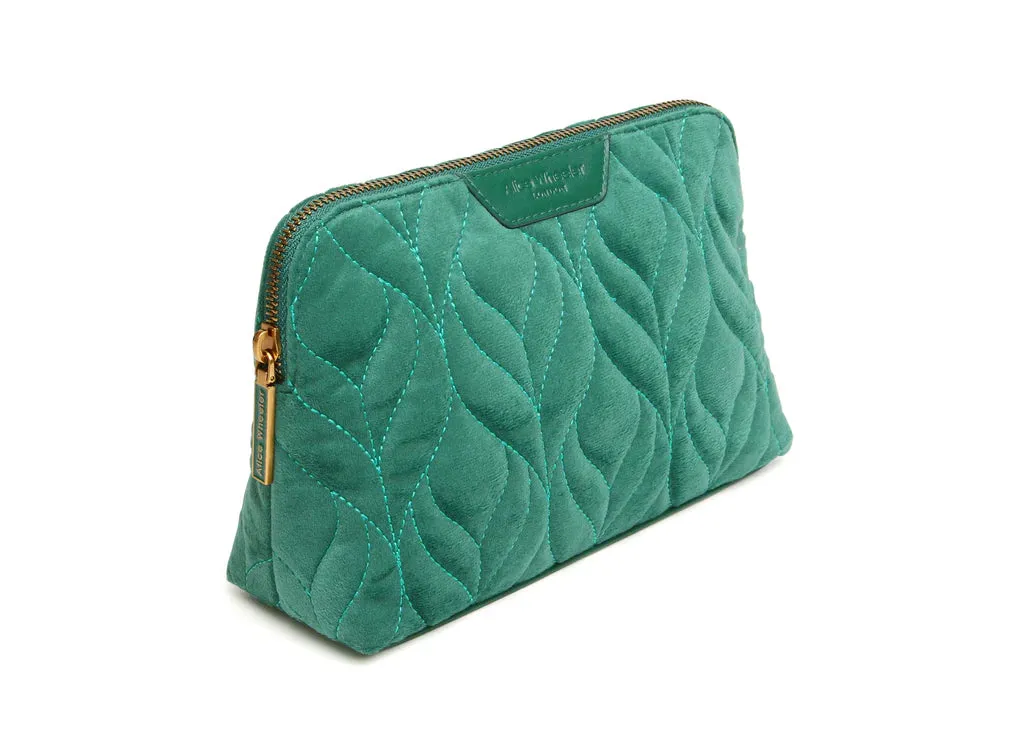Alice Wheeler Velvet Make Up Bag - Teal