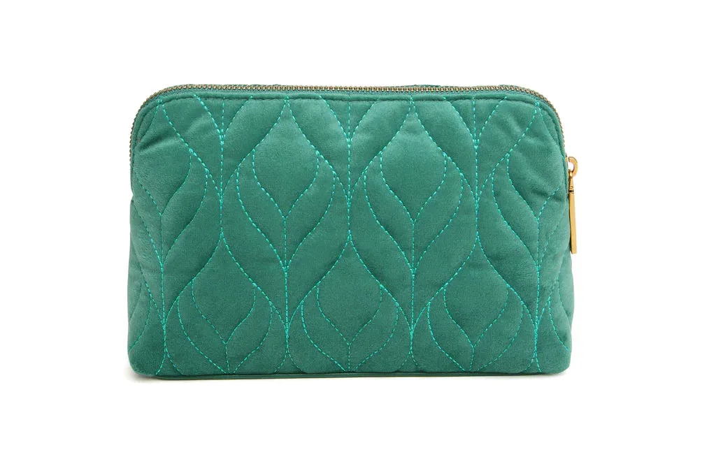 Alice Wheeler Velvet Make Up Bag - Teal