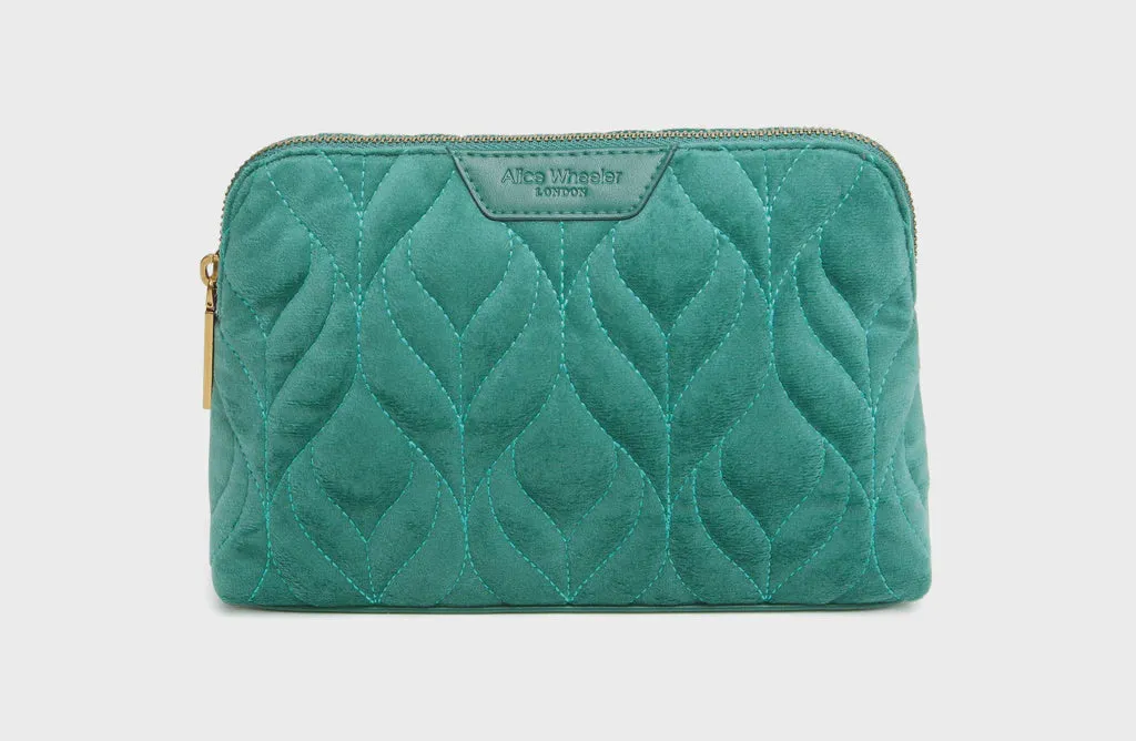 Alice Wheeler Velvet Make Up Bag - Teal