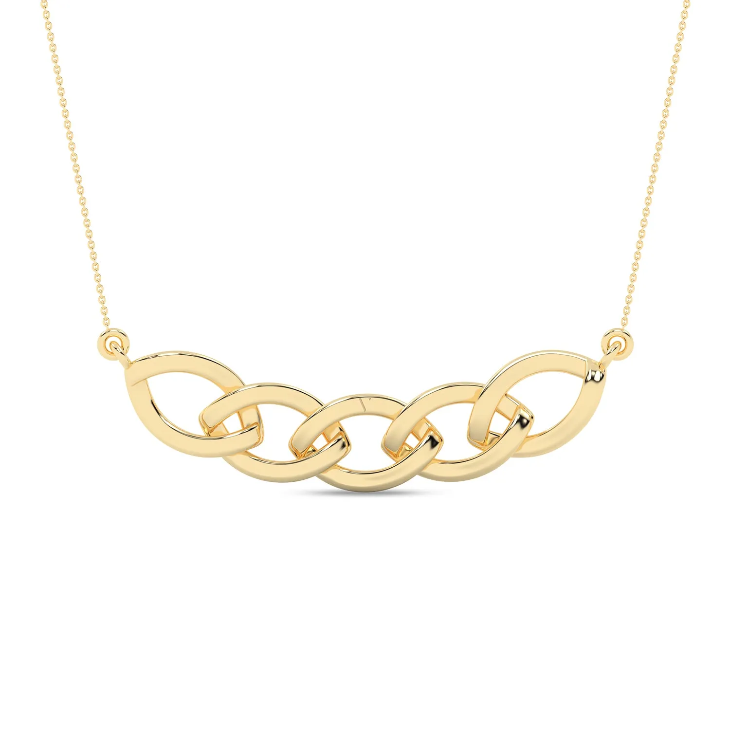 Alternating Diamond Cascade Link Necklace yellow gold replica