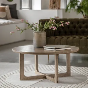 Amos Craft Round Coffee Table Smoked