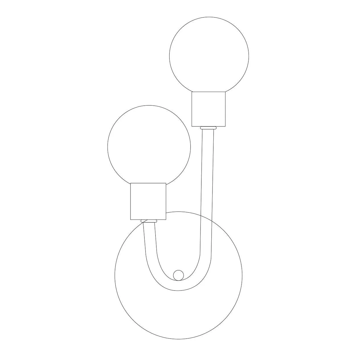 ANKUR PAUL U-SHAPED TWO GLOBE WALL SCONCE