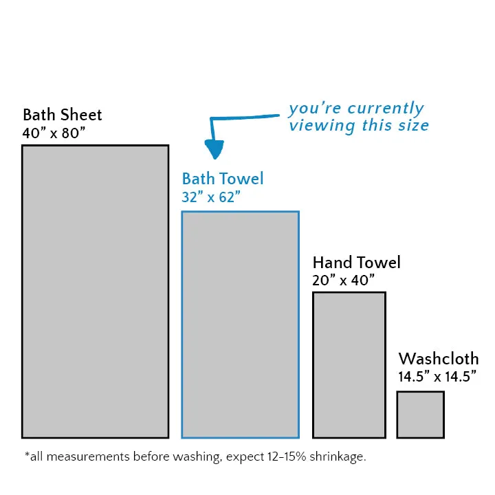 Aqua Bath Towel, Classic Style