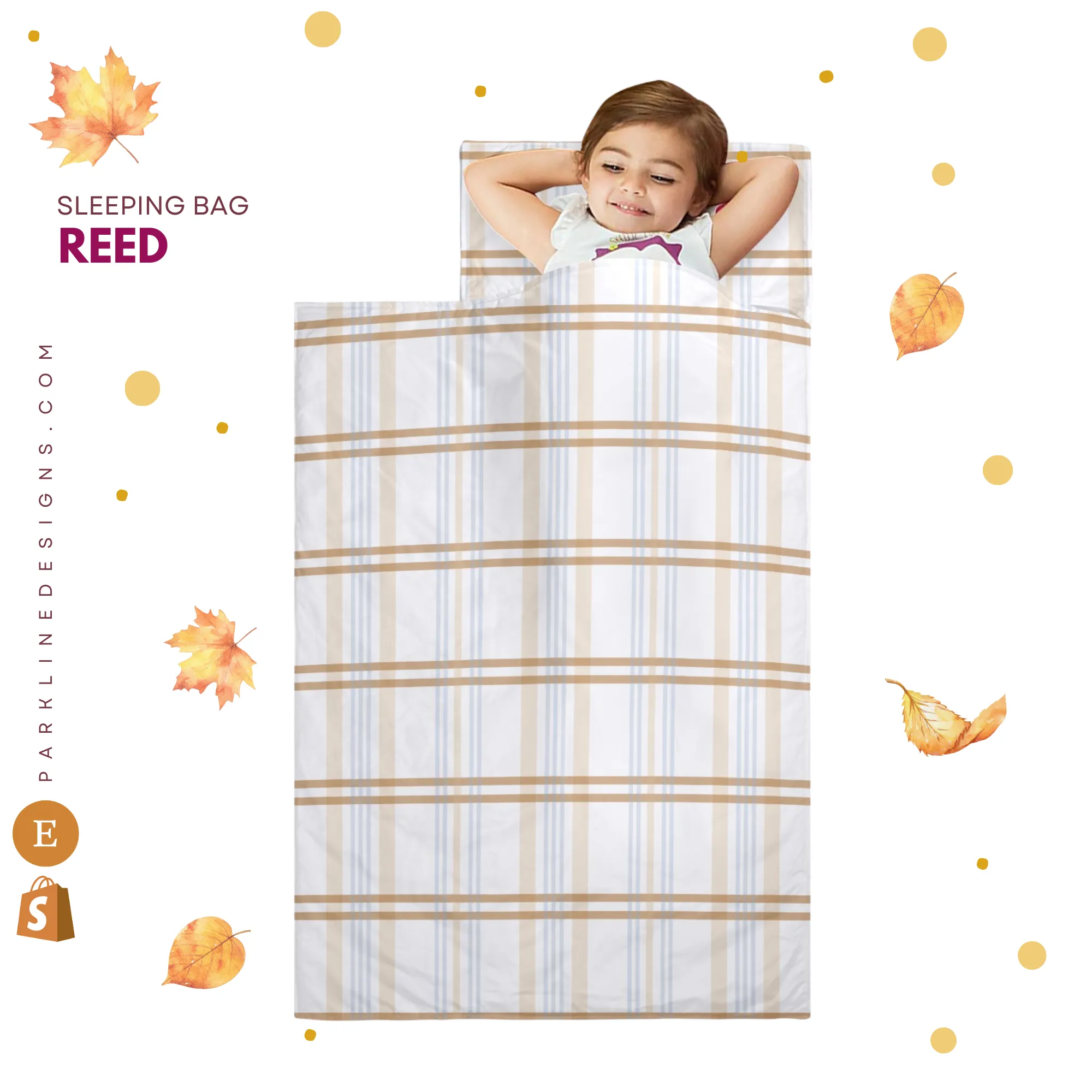Autumn Floral Kids' Long Sleeping Bag | Lightweight and Durable Sleeping Bag for Kids | Perfect Autumn Gifts