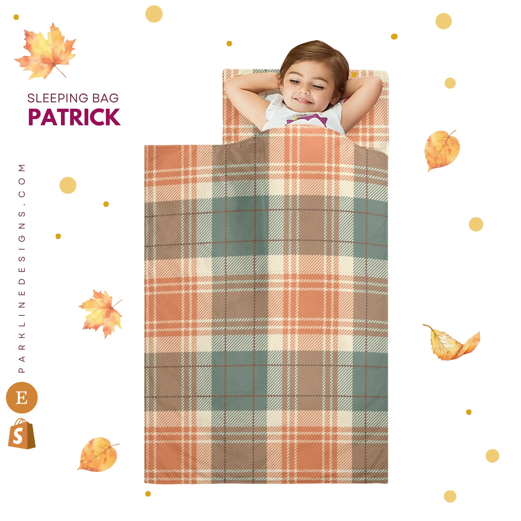 Autumn Floral Kids' Long Sleeping Bag | Lightweight and Durable Sleeping Bag for Kids | Perfect Autumn Gifts