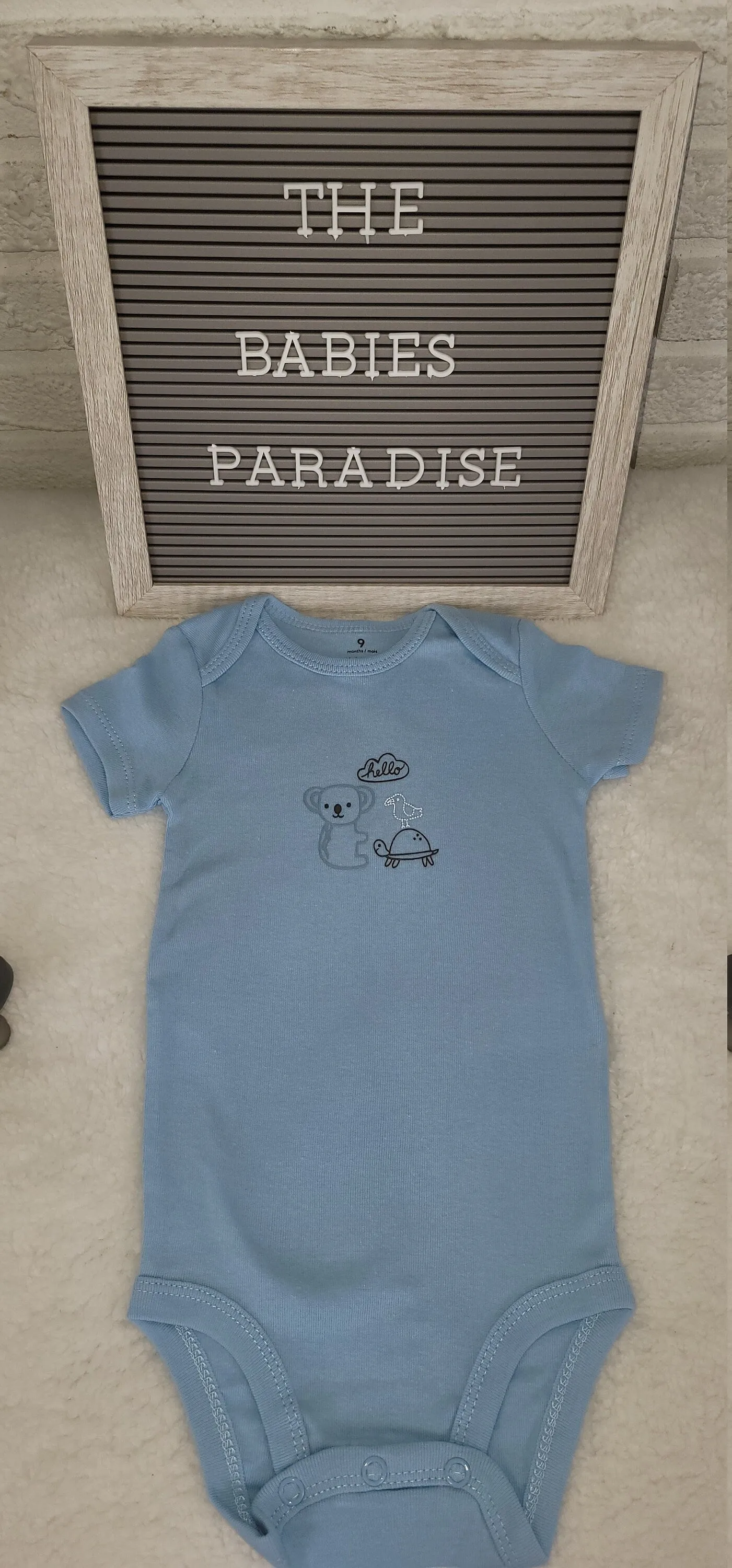 Baby Boys Onesie, Bear, Turtle Design Onesie,  Blue Onesie, 19 month Baby Boy Onesie