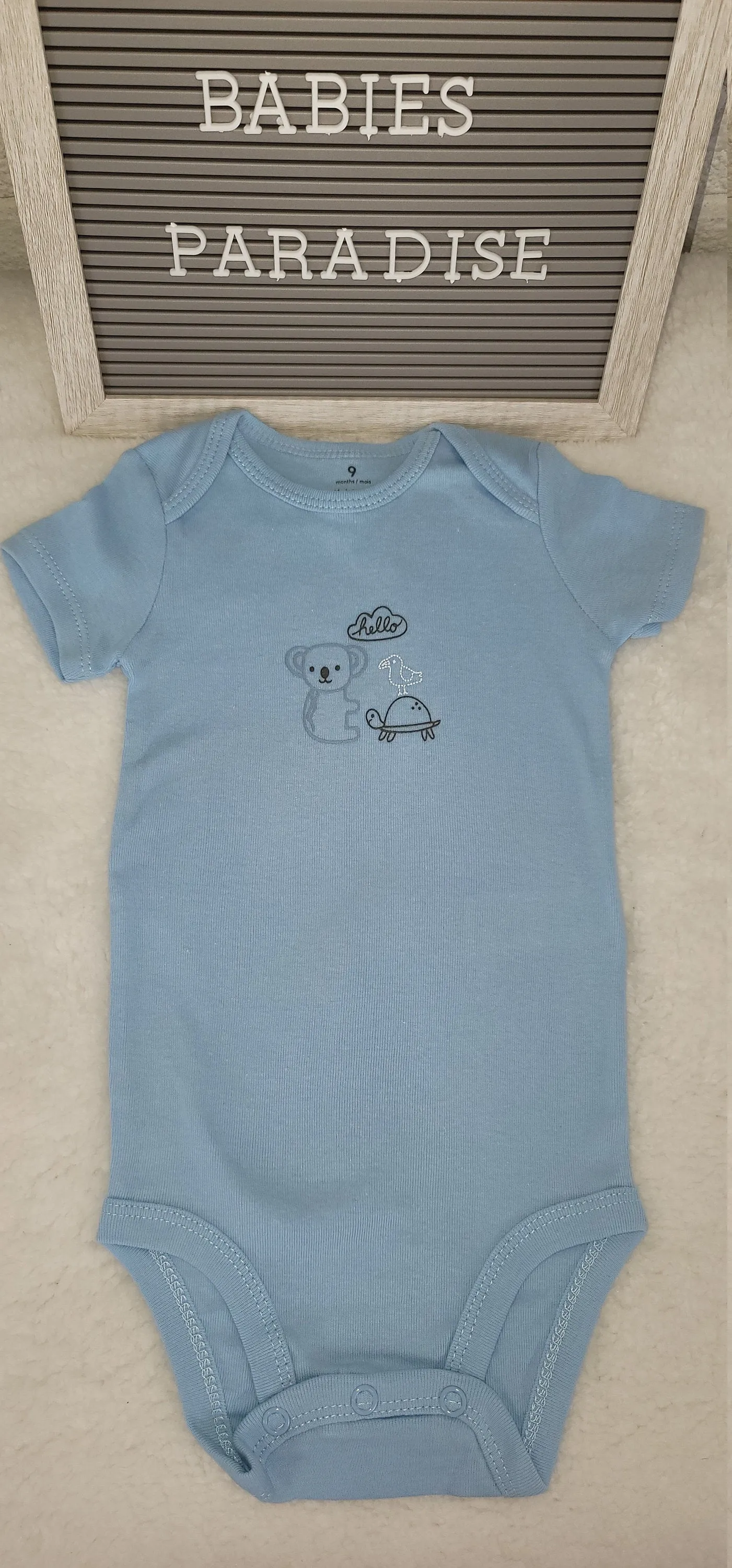 Baby Boys Onesie, Bear, Turtle Design Onesie,  Blue Onesie, 19 month Baby Boy Onesie