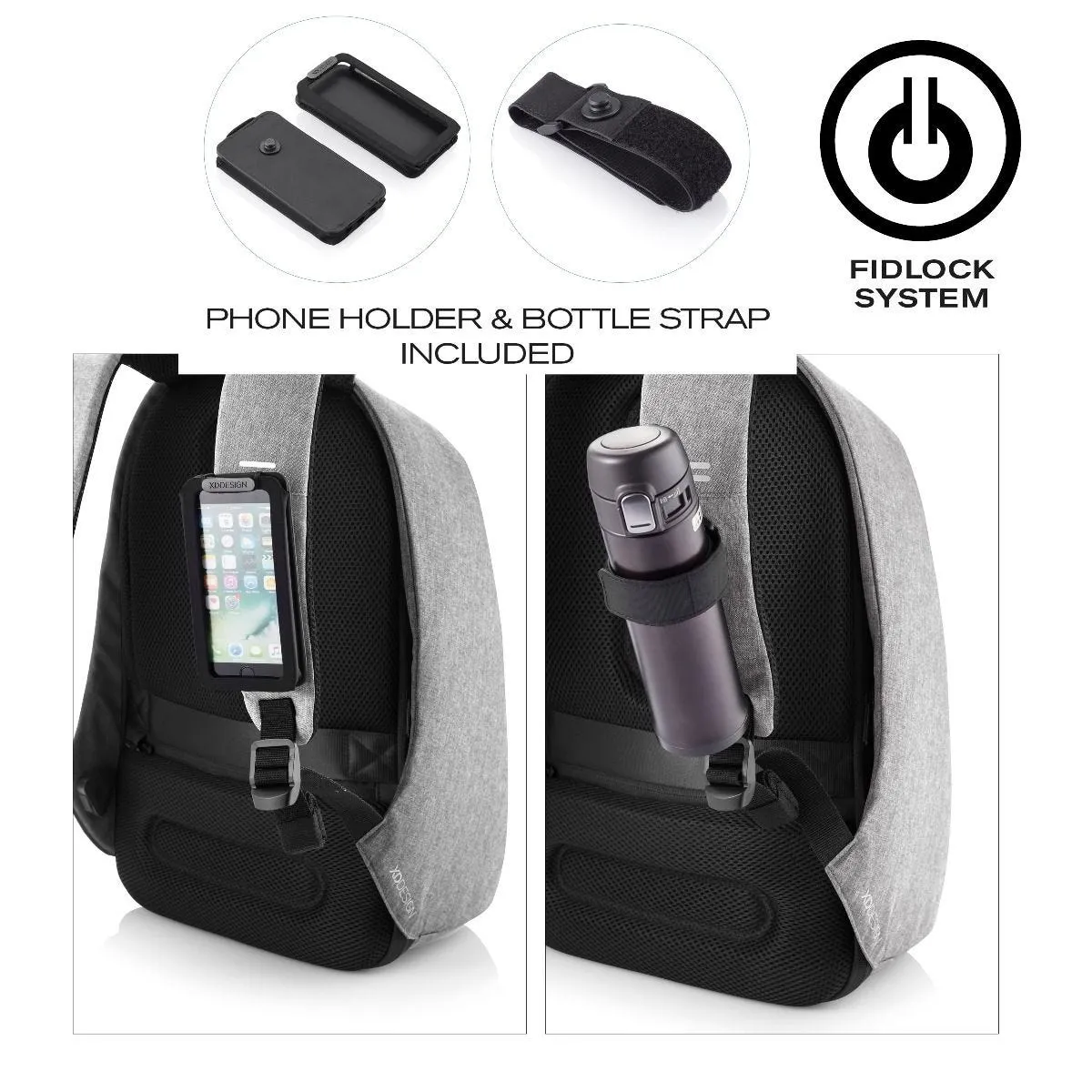 Backpack Bobby Pro anti-theft in grey *Pre-Order