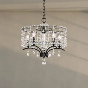 Bella Rose 5 Lights Ferro Black Chandelier with Clear Heritage Crystals