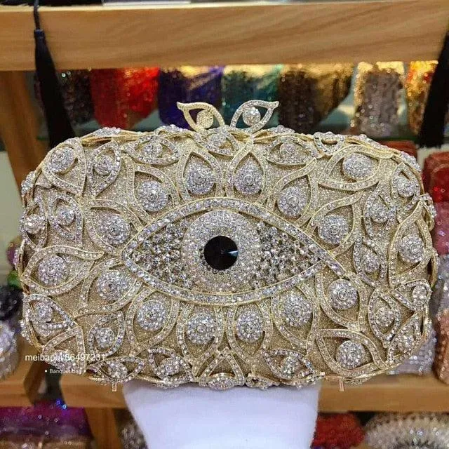 Bird Eye Crystal Evening Bag