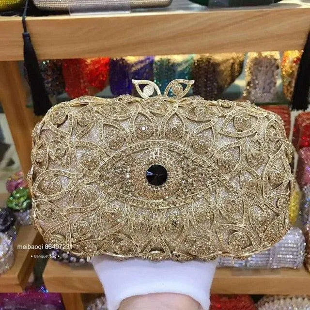 Bird Eye Crystal Evening Bag